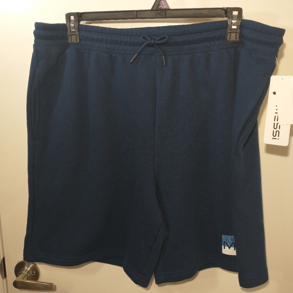 Messi Fleece Shorts Men Size  XXL Drawstring Blue Athletic Soccer Classic